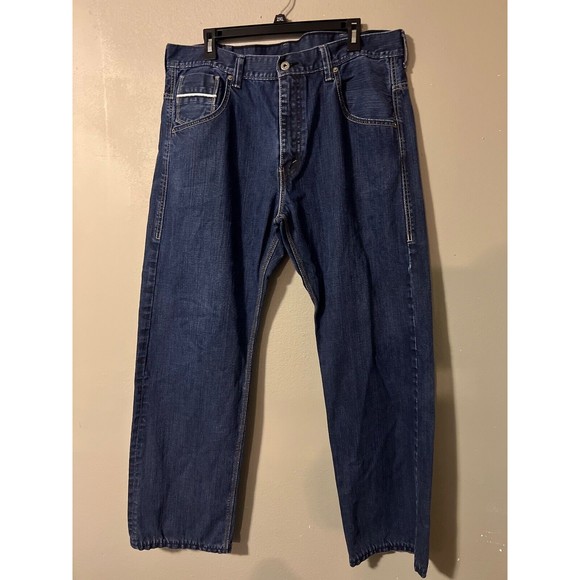 Levis 569 Jeans 38x34 Black Label 100% Cotton,‎ Double Back Pockets Loose - Picture 1 of 7